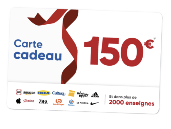 Carte cadeau 150€ - Utilisable dans plus de 2000 enseignes
